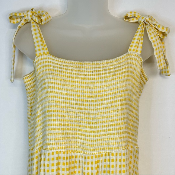 Lauren Conrad Womens Midi Sundress Sz XL Smocked Stretch Gauzy Gingham Coquette - Picture 6 of 12